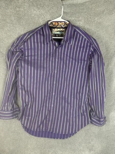 Camisa Robert Graham Para Hombres 3XL Púrpura Rayas Manga Larga Botón Delantero Puño Abatible - Imagen 1 de 11