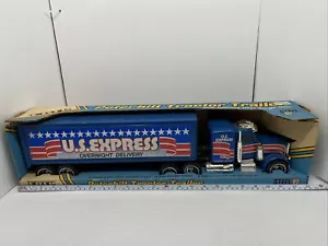Ertl 1986 Peterbilt Tractor Trailer Sleeper US Express Pressed Steel New In Box - Picture 1 of 24