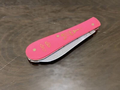 Mini navaja de bolsillo rosa soviética vintage - Jarkov, URSS, años 70 Foto 1 de 4