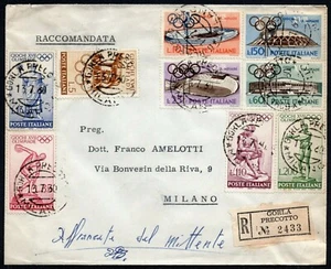 590 - Repubblica - Serie completa Olimpiadi di Roma su raccomandata, 13/07/1960 - Picture 1 of 2