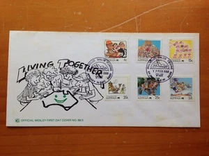 1988 AUSTRALIA LIVING TOGETHER PART 1 FDC BY WESLEY - Picture 1 of 2