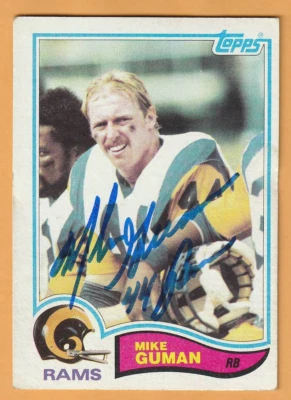 Mike Guman Los Angeles Rams AUTO Signed 1982 Topps Penn State 1T - Image 1 of 2