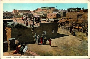 Postal Pueblo de Zuni Nuevo México Fred Harvey - Imagen 1 de 2