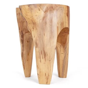 Rutledge & King Java Teak Root Stool Boho Teak Accent Table Teak End Table - Picture 1 of 25