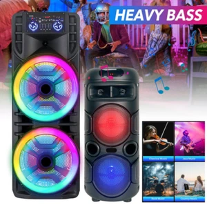 Haut-parleur Bluetooth 8 000 W caisson de basses portable système audio basse lourde fête et micro - Photo 1 sur 31