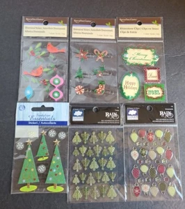 Scrapbooking supplies lot~ Various Types of Holiday Stickers ~ 10 Packets - Picture 1 of 3