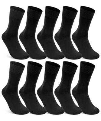 SOCKENKAUF24 5-30 pares de calcetines 100% algodón sin goma sin costuras hombre mujer calcetines negros