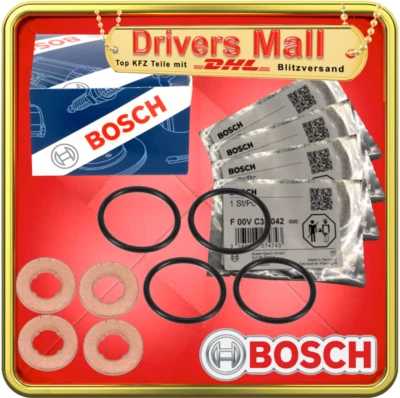 4x BOSCH Dichtungssatz O-Ringe+Kupferdichtungen BMW E46 E60 Injektor Common Rail - Bild 1 von 4