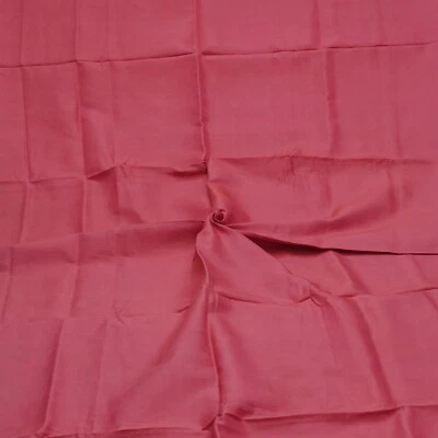 Vintage Pink 100% Pure Silk Handloom Plain Sari Remnant 5YD Craft Fabric Scrap - Image 1 of 4