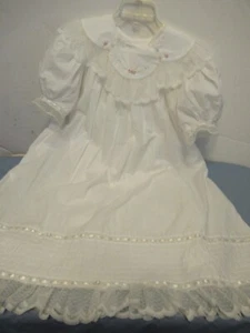 P34) Phoenix and Ren Size 7 White 2 Piece Dress and Slip Pink Embroidery Lace - Picture 1 of 24