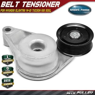 Belt Tensioner with Pulley for Hyundai Elantra 2014-2021 Tucson Kia Forte Soul - Image 1 of 4