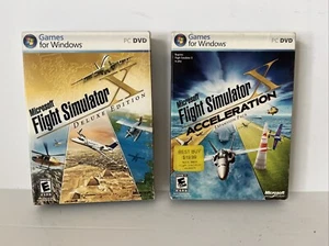 Microsoft Windows PC Games Flight Simulator X & Acceleration Expansion Pack Lot - Picture 1 of 7