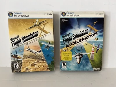Microsoft Windows PC Games Flight Simulator X & Acceleration Expansion Pack Lot - Image 1 of 4
