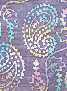 2 Yd Unbranded Cotton Quilting Fabric - Batik Multicolor/Lavender Paisley - Picture 1 of 1