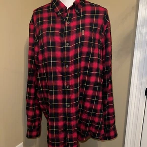 Chaps Performance flannel shirt Size XL red multi plaid Button Up - Picture 1 of 8