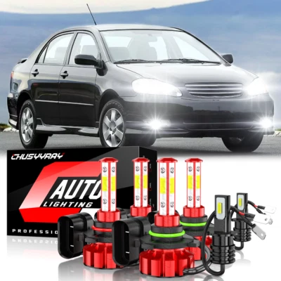 For Toyota Corolla 2001-2003 2004 Combo LED Headlight High/Low +Fog Light 6000K - Image 1 of 4