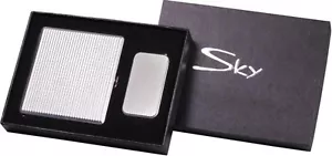 Sky Set 10 Kingsize Pitillera Con Piezo-Feuerzeug / Lazo / 2 Colores/Estuche - Picture 1 of 5
