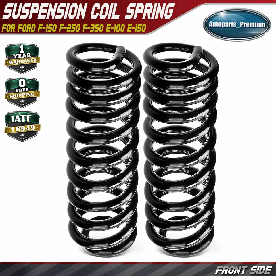 2x Muelle helicoidal de suspensión delantera para Ford F-150 F-250 F-350 80-96 E-100 Econoline Foto 1 de 4