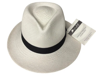 Handmade 100% genuine Panama Hat Ecuadorian Toquilla Straw Fedora - Image 1 of 4