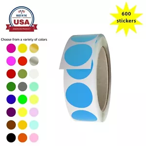 Royal Green Large Colored 1.5 Inch Circle Stickers (38mm) Round Labels on a Roll - Picture 1 of 37