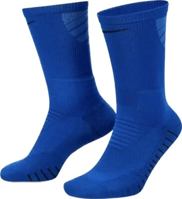 耐克 Vapor 成人蓝色 Crew 聚酯靠垫足球训练袜 S 码 4-6 — 第 1/2 张图片