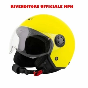 Casco Mph Jet One Lite Moto Scooter Giallo Fluo Visiera Ad Occhiale Mis. 60 Roma - Imagen 1 de 13