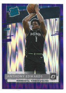 2020-21 Donruss Optic RC Anthony Edwards Purple Shock Prizm Rated Rookie #151