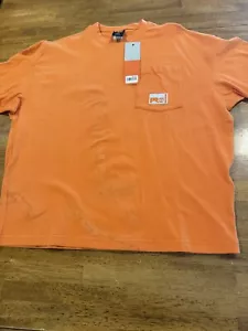 Timberland Pro Men's Short Sleeve T-shirt Large Orange Irregular NEW With Tags - Picture 1 of 7