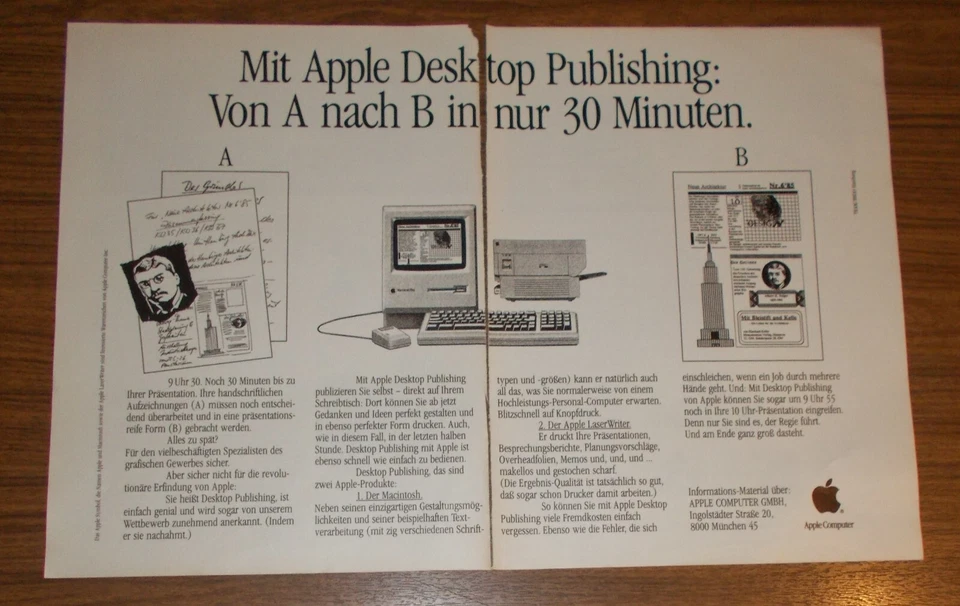 Seltene Werbung APPLE MACINTOSH PLUS - Desktop Publishing 1987 - Bild 1 von 1
