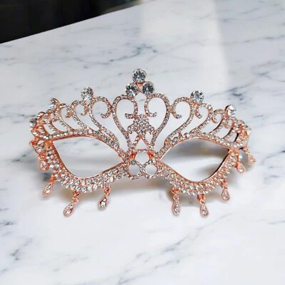 Rose Gold Mask, Venetian Masquerade Mask, Masquerade Ball Mask, Prom Mask - Image 1 of 4