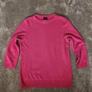Talbots 100% Cashmere 3/4 Sleeve Sweater, Sz LARGE, Magenta, EUC - Picture 1 of 7