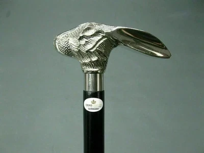 Bastón de madera diseño hecho a mano negro níquel conejito senderismo bastón regalo Foto 1 de 4