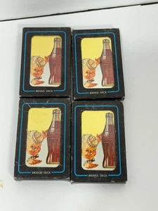 Lot Of 4 Decks Vintage Rare Coca Cola Sprite Boy Playing Card 1970’s Coke Sealed - Picture 1 of 6