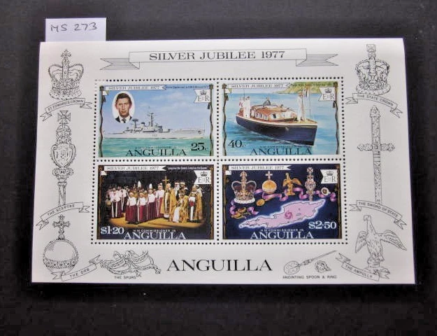 ANGUILLA ~ PERF MINIATURE SHEET ~ S.G. MS 273 ~ 1977 SILVER JUBILEE. ~ MNH#05353 - Image 1 of 1