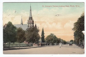 Antigua postal de St George Terrace mirando hacia el este Perth Australia Occidental por Falk 1907 - Imagen 1 de 2