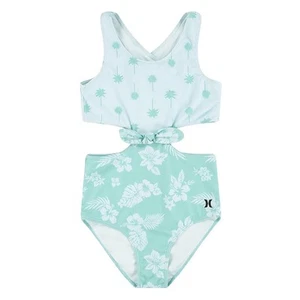 Hurley Girl's Tie Front Monokini Swimsuit Sz M Medium One Piece  - Picture 1 of 5