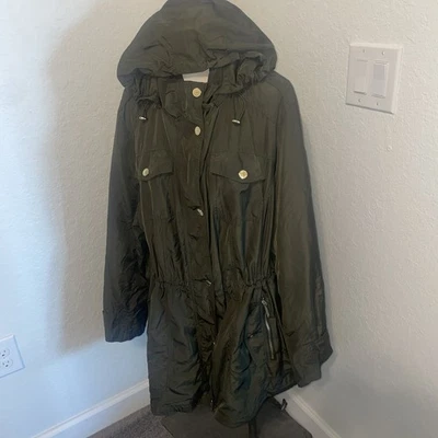 Chaqueta utilitaria Michael Kors para mujer verde oliva con capucha anorak talla 3X Foto 1 de 4