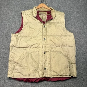 Vintage Down Vest Mens Large Brown Puffer Outdoor Casual 80s Retro 90s Hunting - Picture 1 of 8