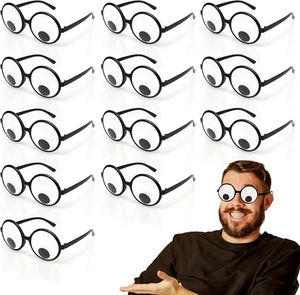 12 Pack Funny Googly Eyes Glasses Novelty Costume Eyewear for Party Favors - Picture 1 of 7