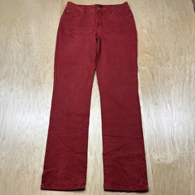 Jeans skinny feminino NYDJ tamanho 6 vermelho borgonha stretch lift Tuck Technology - Imagem 1 de 4