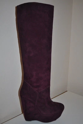 NUEVO Stuart Weitzman Demiswoon BORDEAUX Borgoña Hasta la Rodilla Botas de Cuña Zapatos Talla 9 Foto 1 de 4