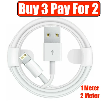 USB For Apple iPhone Long Charger Fast Cable USB Lead 6 7 8 X XS XR 11 12 13, 14 - Image 1 of 4