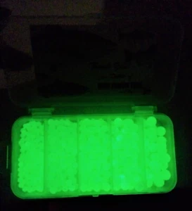 Soft Glow in the Dark Fishing Beads Assortment With Box approximate 375 Beads - Picture 1 of 3
