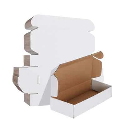 25 Pack 4" x 2" x 1.6" White Cardboard Corrugated Mailer Mailing Shipping Box - Image 1 of 2