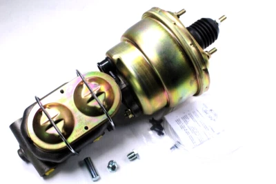 7" Zinc Dual Power Brake Booster w 1" Bore Bail Top Master Cylinder Street Road - Image 1 of 4