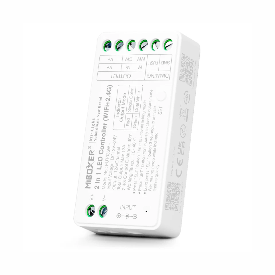 Controlador MiBoxer 2 en 1 Dimmer WIFI (WiFi+2.4G) 12/24V "12A" | WiFi Tuya Alexa - Imagen 1 de 1