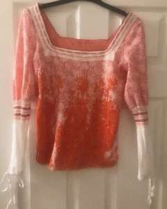 Cultura Square Neck Smock and Tie Sleeve Top - Picture 1 of 6