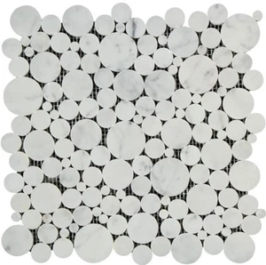 Carrara weiß italienisch (Bianco Carrara) Marmorblasen Mosaikfliese - Bild 1 von 1