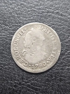 1780 Mo FT Mexico 1/2 Real Silver Coin Carolus III. Beautiful Condition  - Picture 1 of 2