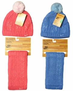 Nike Kinder Mütze Schal 3-7 Jahre blau/pink Jungen Mädchen Winter Kinderschal - Bild 1 von 8